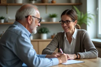 Ergothérapeute aidant un senior en clinique