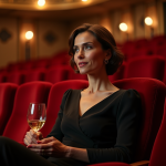 Femme élégante assise dans un théâtre historique