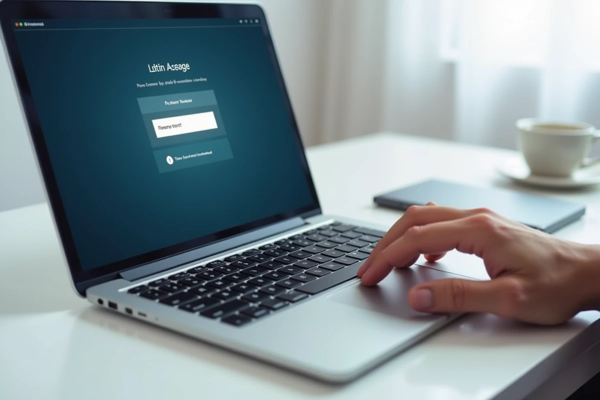 Gros plan sur un écran d'ordinateur portable affichant un formulaire de réinitialisation de mot de passe pour résoudre une erreur de connexion